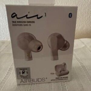 New Sealed Airbuds Air1 True Bluetooth Wireless Earbuds - White W/Charge Case